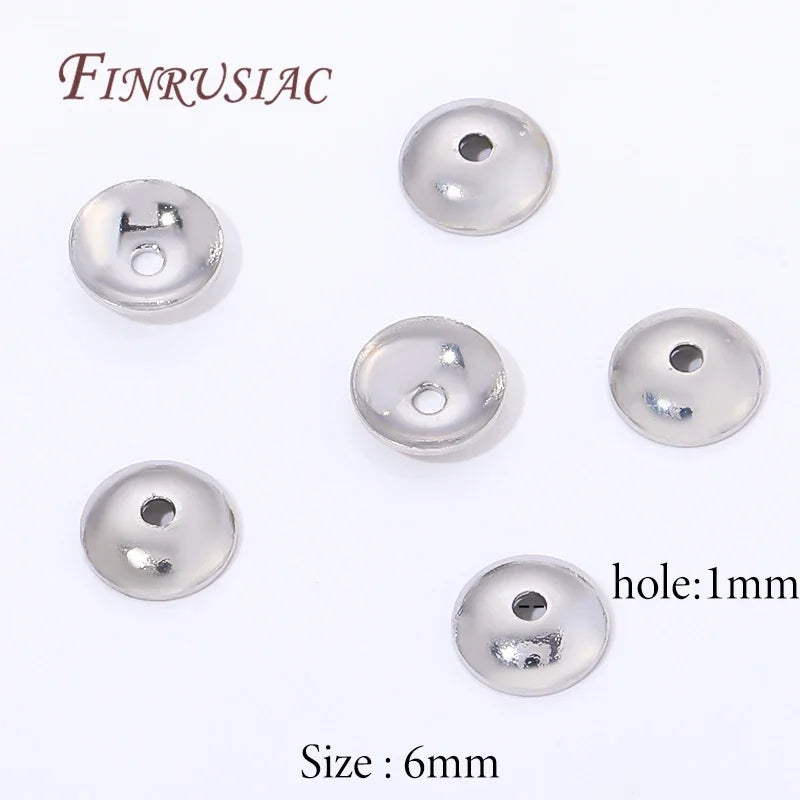 FINRUSIAC Gold Plated Brass Bead Caps — Round Jewelry Findings for DIY Necklaces