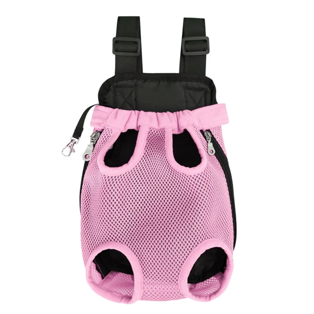 Adjustable Pet Carrier Backpack — Breathable Double Shoulder Bag for Travel