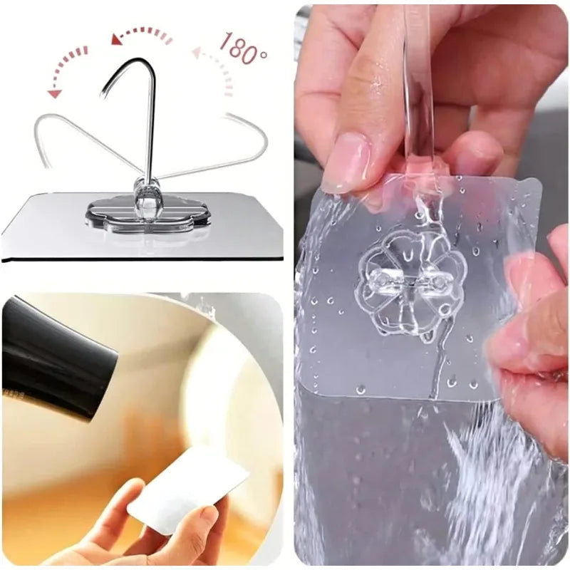 Heavy Duty Adhesive Wall Hooks — Damage Free Hanging Solution, 10-Piece Set