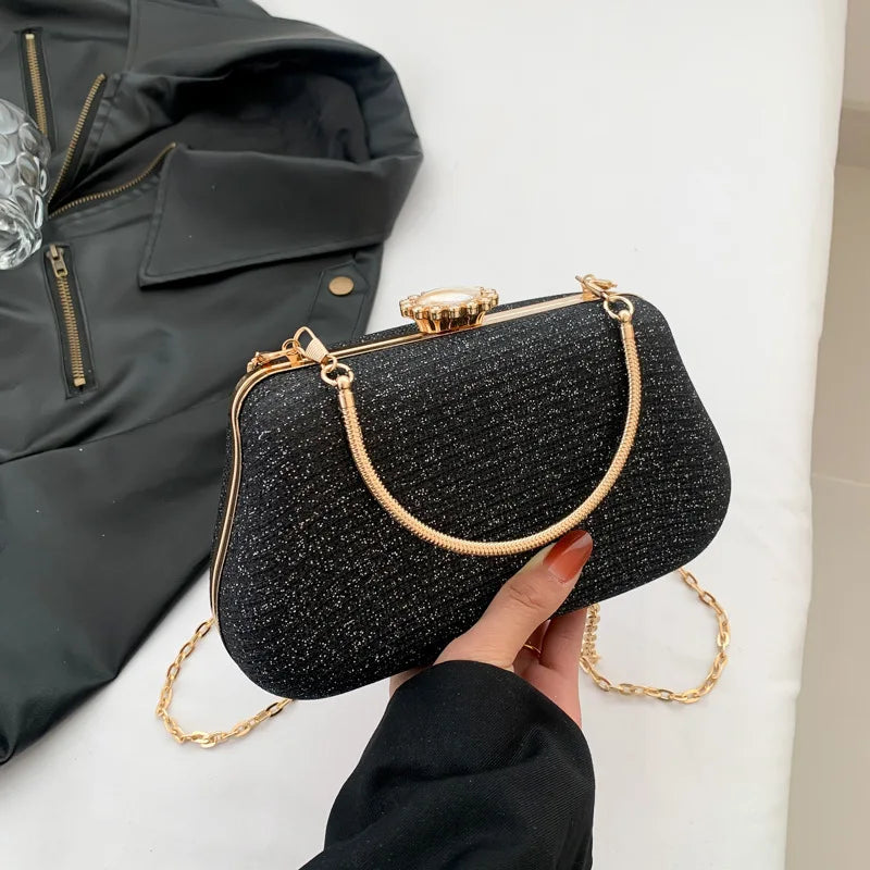 YIYUEQIANLI Women's Evening Clutch — Glitter Shoulder Bag for Weddings