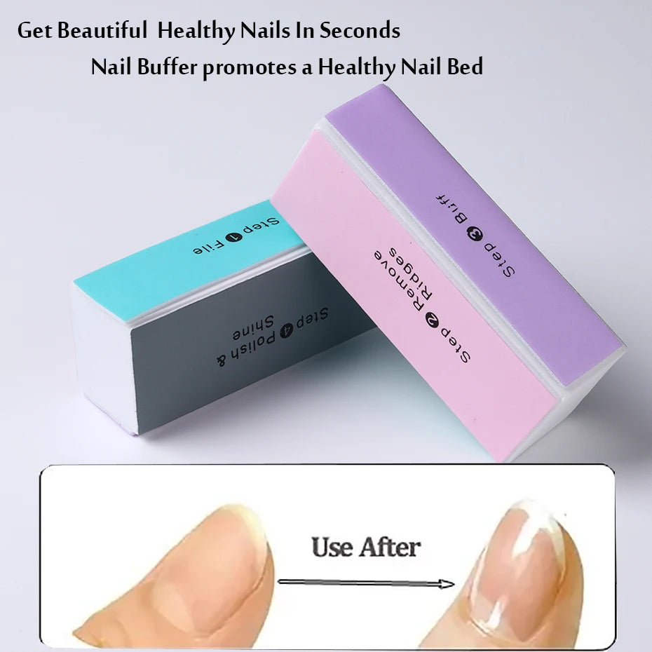 Full Beauty 4-Way Nail Buffer Block — Multi-Purpose Manicure Polishing Set