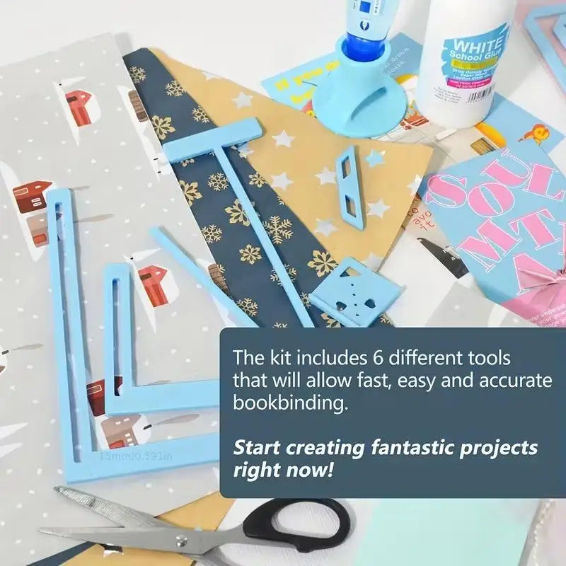 6-Piece Bookbinding Starter Kit — DIY Scrapbooking & Journal Making Tools