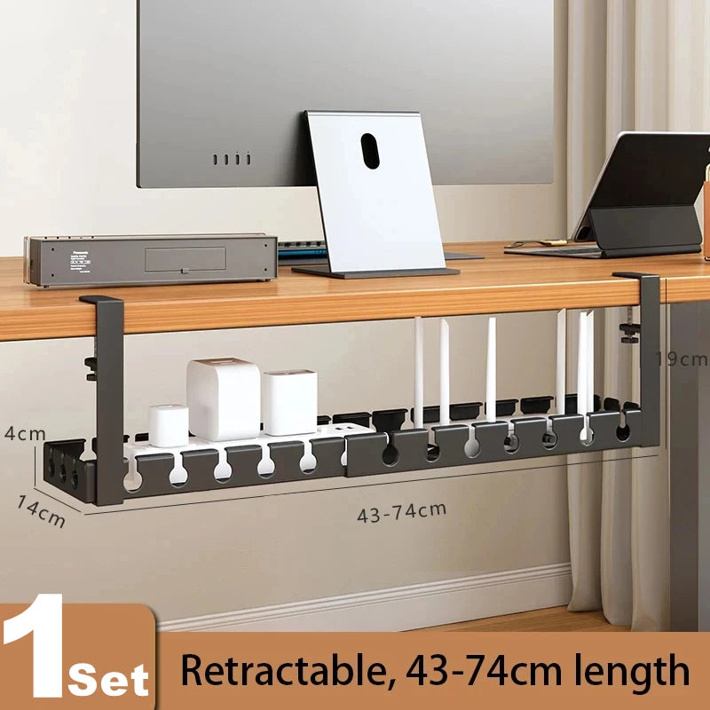 Under Desk Cable Management Tray — Wire Organizer for Office and Home