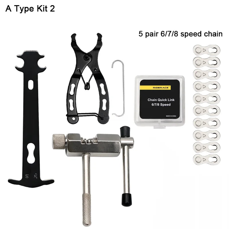 riderace Bicycle Repair Tool Kit — Chain Breaker & Wear Checker Set
