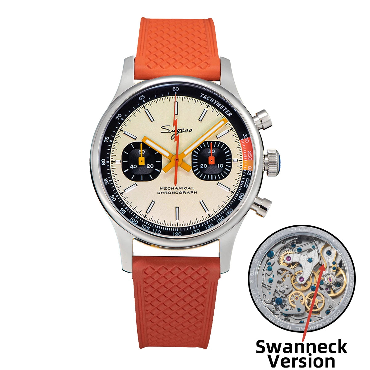 SUGESS Pilot Chronograph Watch — Mechanical Seagull Movement & Sapphire Crystal