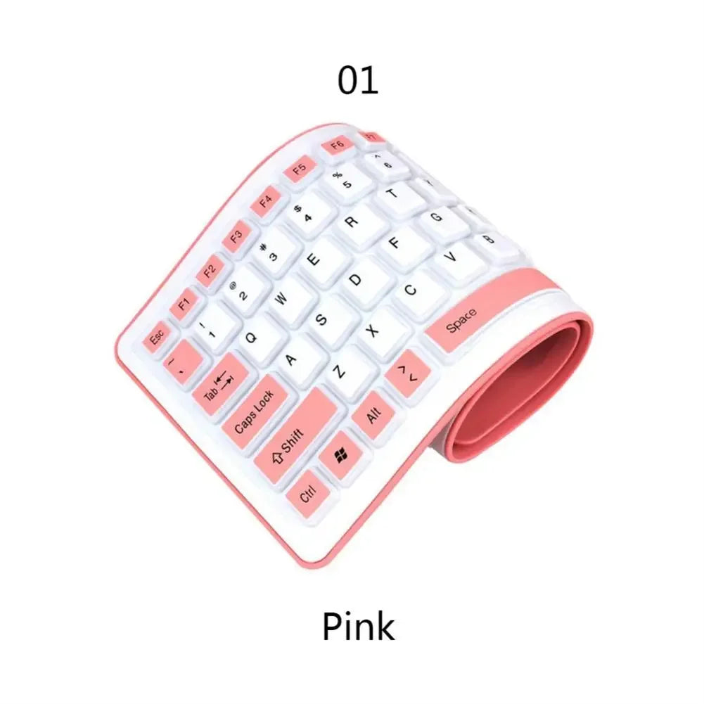 Portable Silicone Keyboard — Foldable Waterproof USB Computer Keyboard