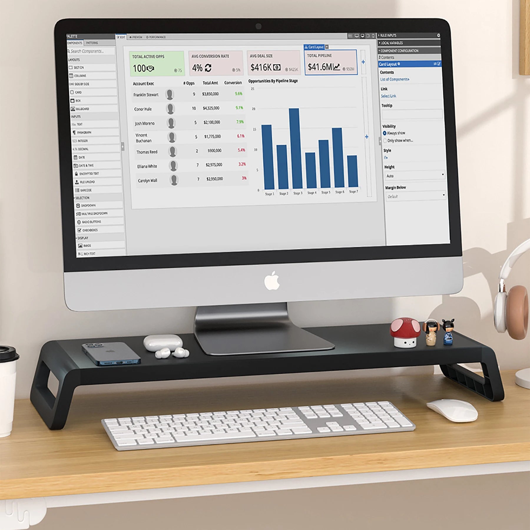 Aluminum Monitor Stand Riser — Ergonomic Desk Support for Laptops and Printers