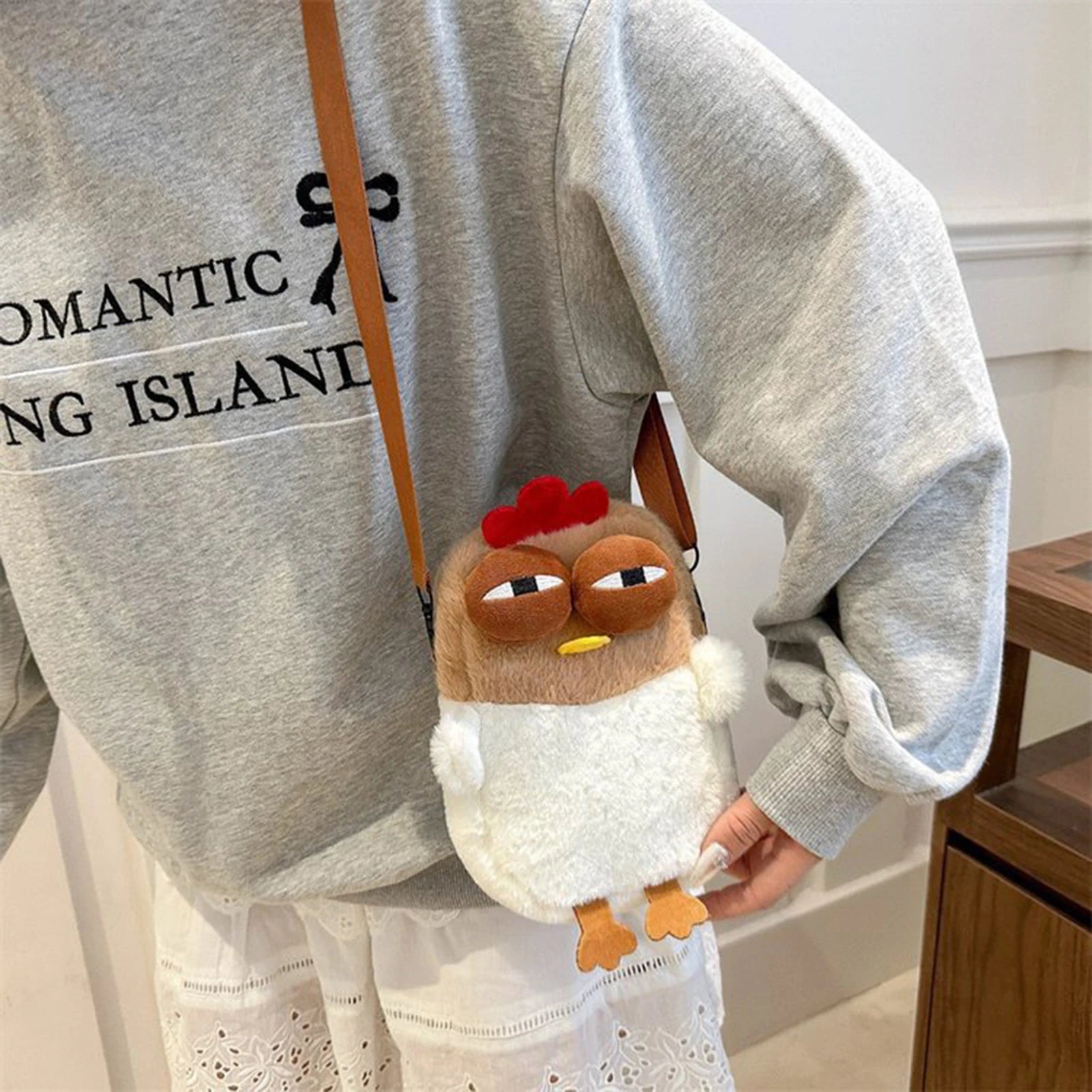 Plush Chick Crossbody Bag — Adorable Novelty Shoulder Bag for Daily Use