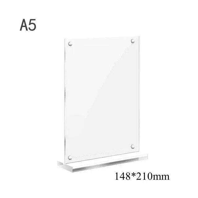 Acrylic Sign Holder — Double-Sided Desktop Display Stand for Posters