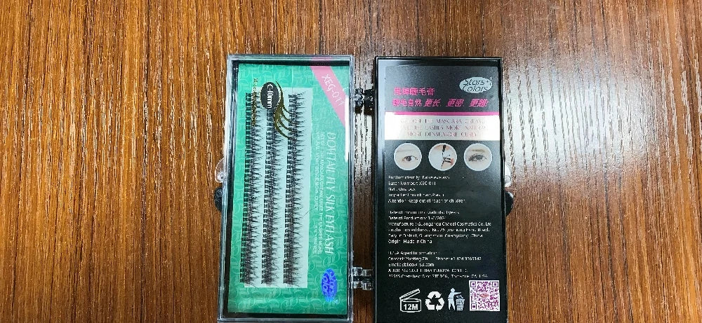 FUNMIX Silk False Eyelashes — 10D Handmade Lash Extensions, C Curl