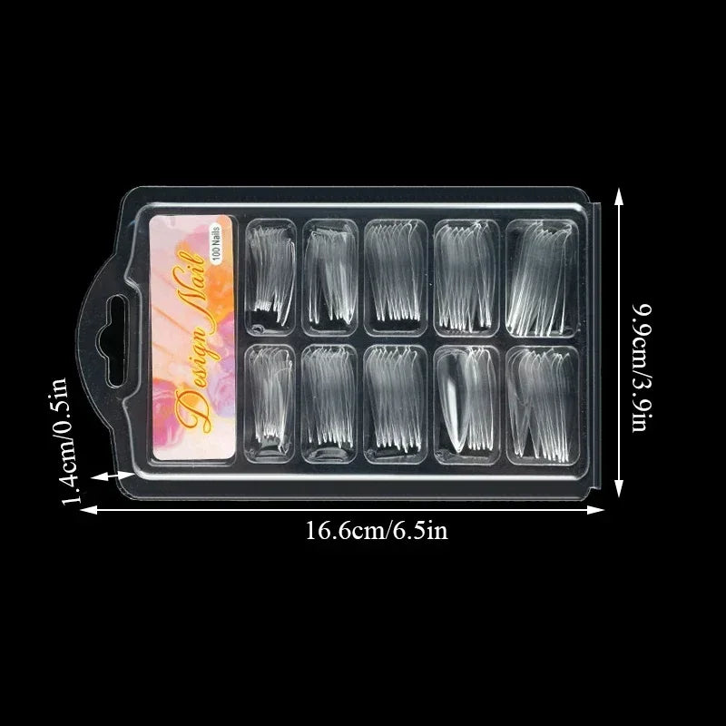 Natural Transparent Seamless Fake Nails — Full Coverage False Nail Tips