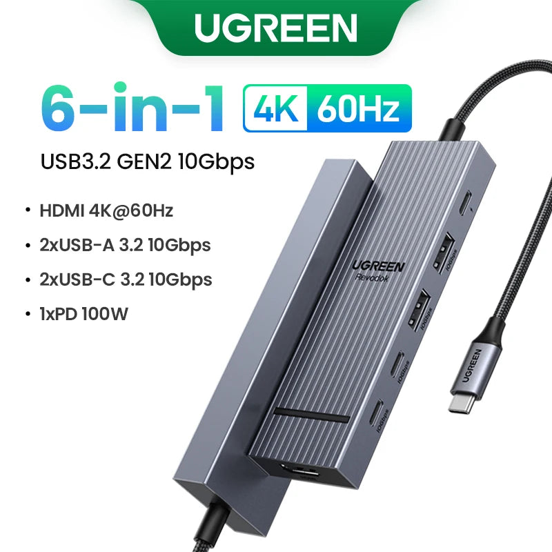 UGREEN USB C Hub Docking Station — 10Gbps High Speed Data & 4K60Hz HDMI