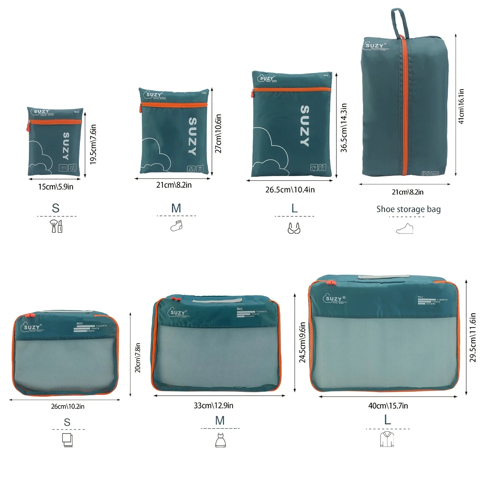 7-Piece Luggage Organizer Set — Breathable Mesh Packing Cubes for Travel