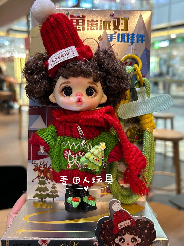 Cute Plush Vinyl Doll Pendant — Soft Cuddly Mobile Phone Accessory