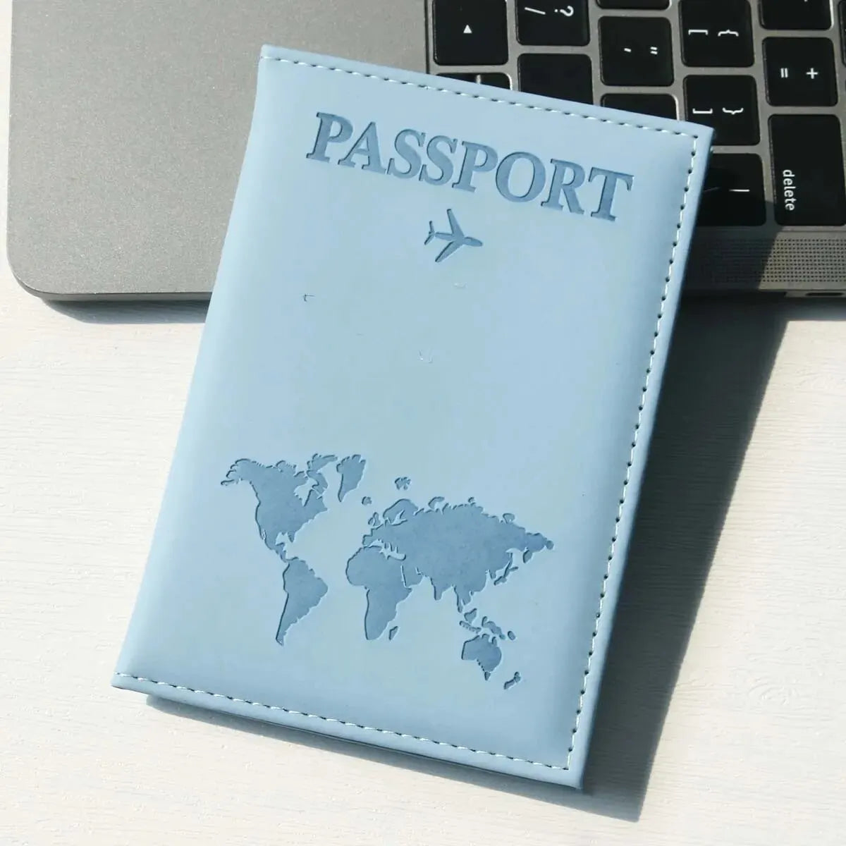 Slim PU Leather Passport Holder — Compact Travel Document Organizer