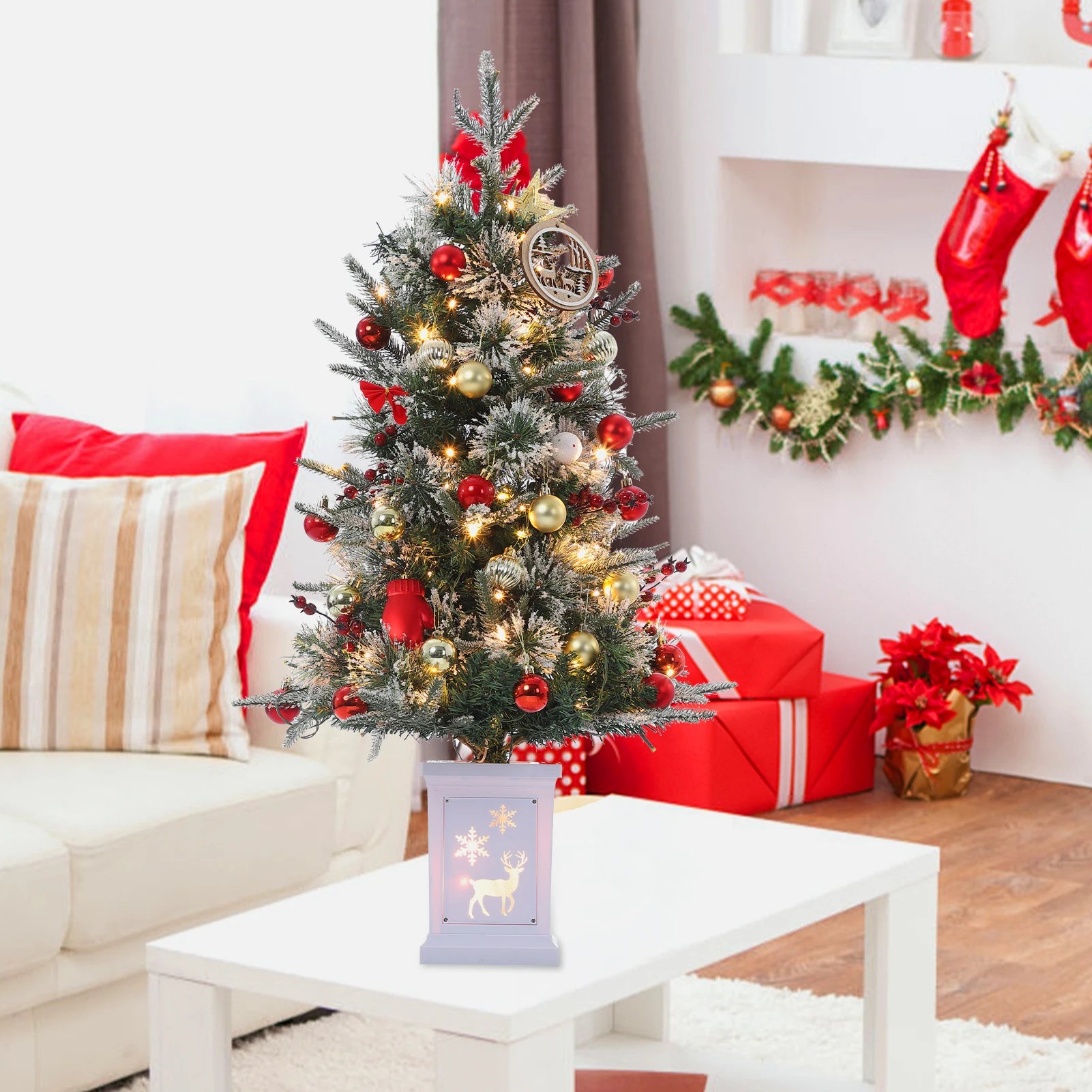 3ft Frost Light Artificial Christmas Tree — Pre-Lit with 78 LED Lights
