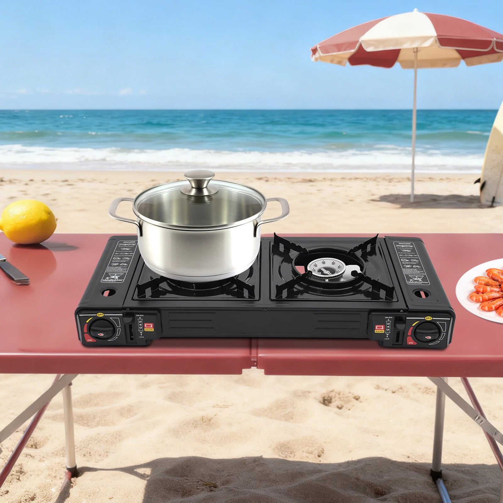 Double Burner Portable Gas Stove — High Power Camping Cooktop with Case