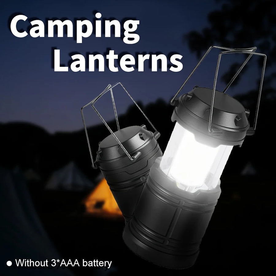 Portable LED Camping Lantern — Compact Collapsible Tent Light for Outdoor Use