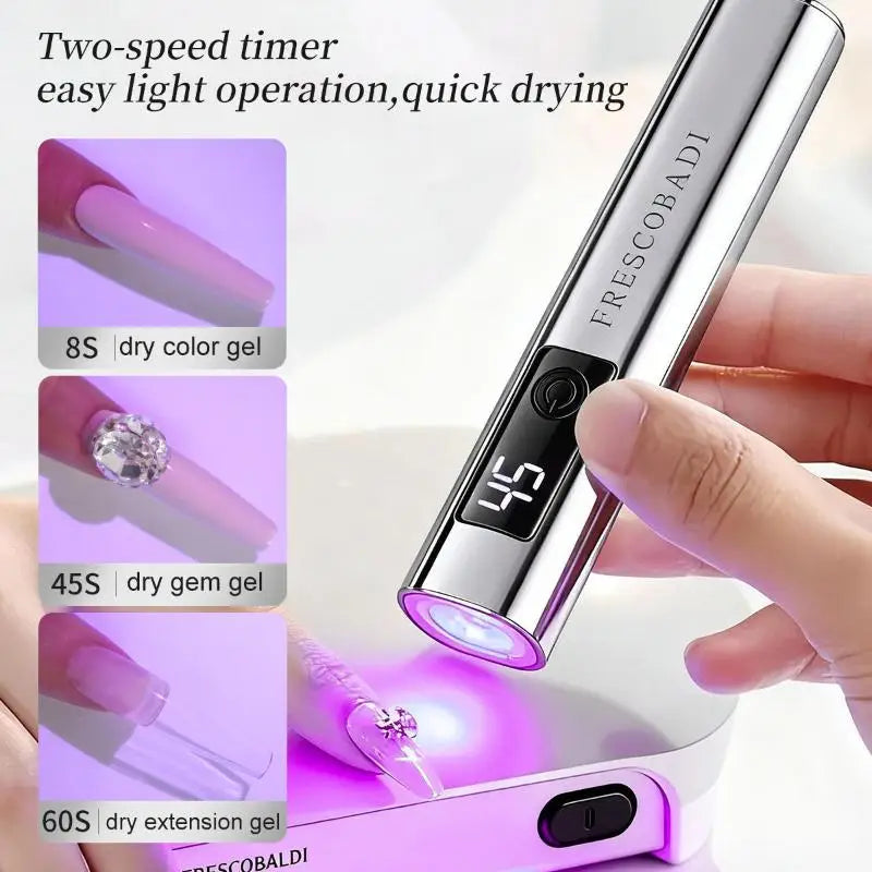 Portable UV LED Nail Lamp — Handheld Gel Curing Device for DIY Art