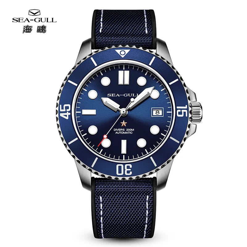 Sea-Gull Men's Luminous Dive Watch — Professional 200M Waterproof Automatic