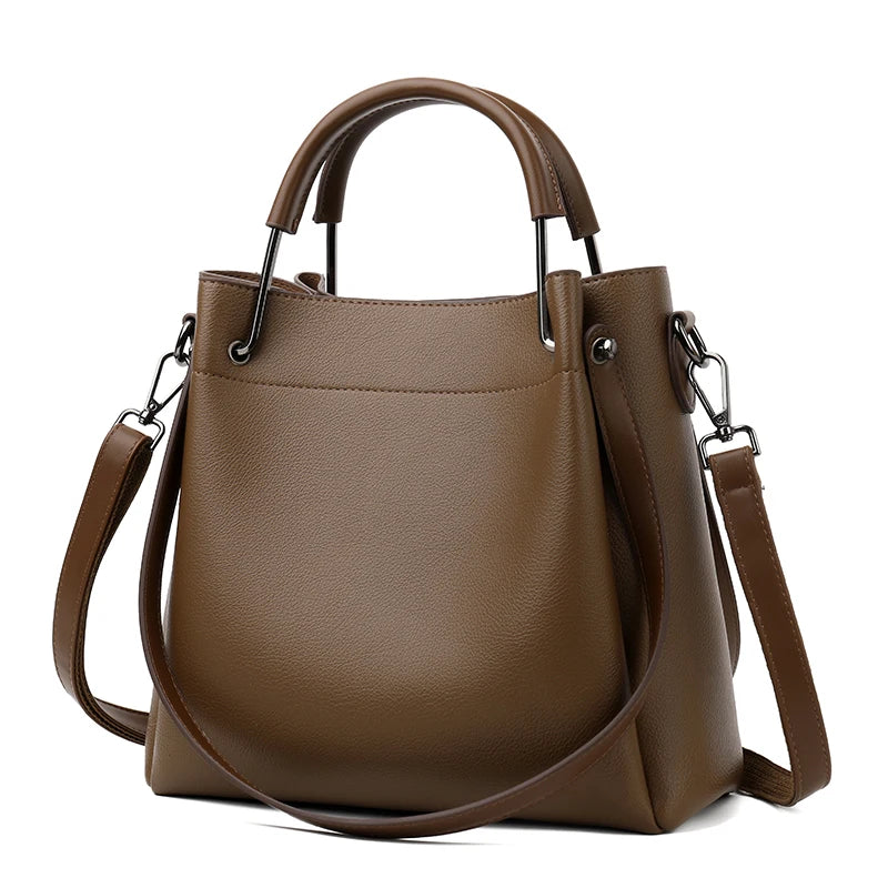 Women's PU Leather Tote Bag — Stylish Shoulder Bag for Daily Use