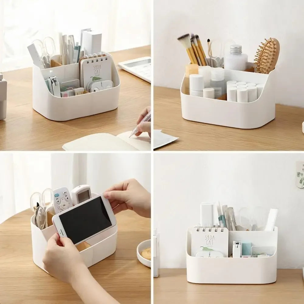 Multi-Compartment Desk Organizer — Versatile Storage for Office and Vanity
