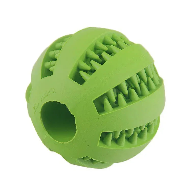 Durable Rubber Pet Toy Ball — Bite Resistant Treat Feeder & Chew Toy