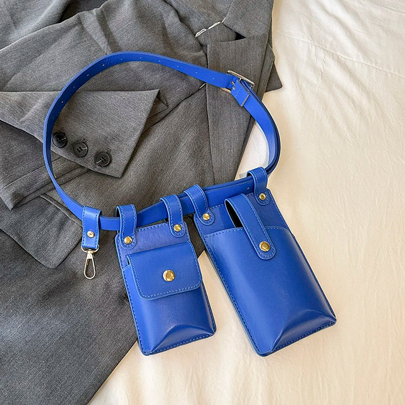 LXHYSJ Women's Leather Fanny Pack — Stylish Multi-Pocket Waist Bag