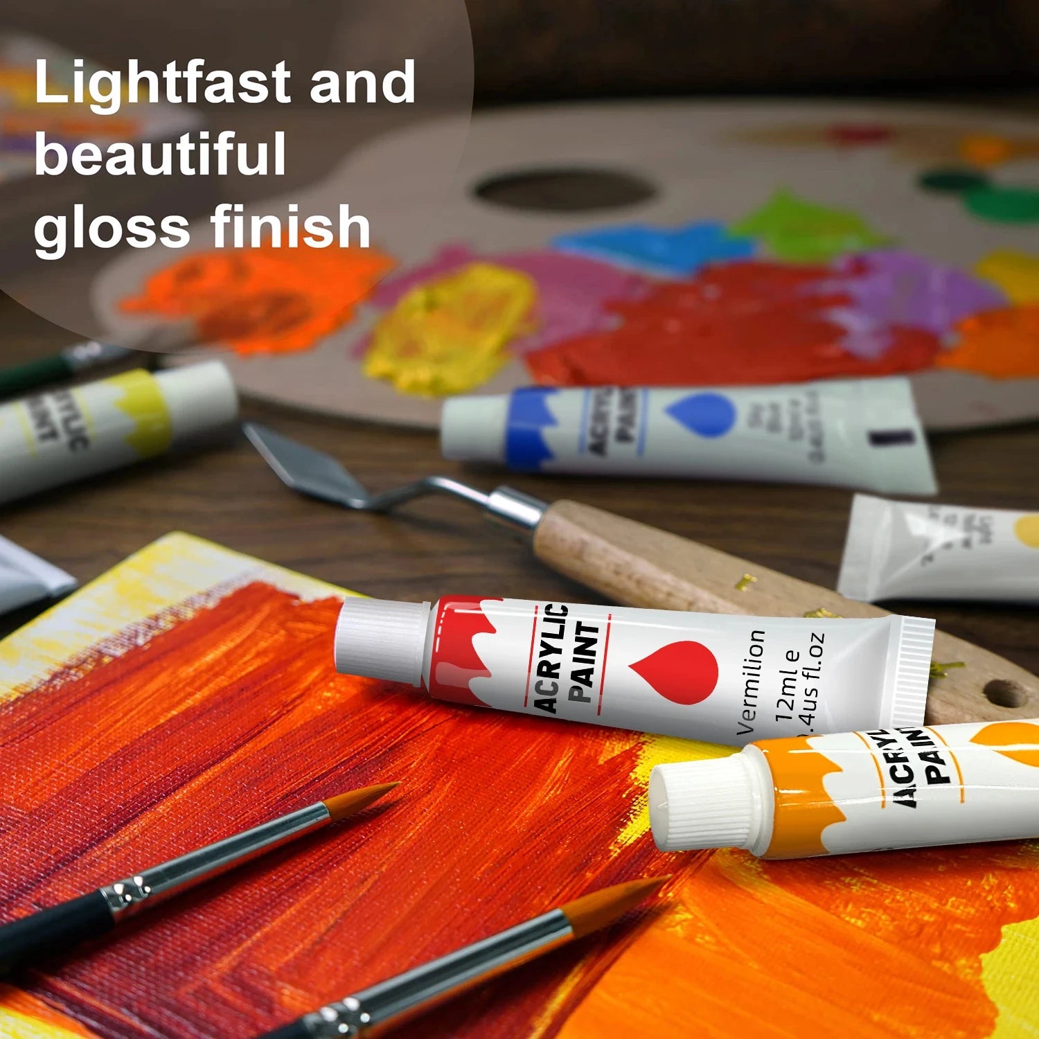 Vibrant Acrylic Paint Set — Multi-Surface Art Supplies for Canvas and Wood