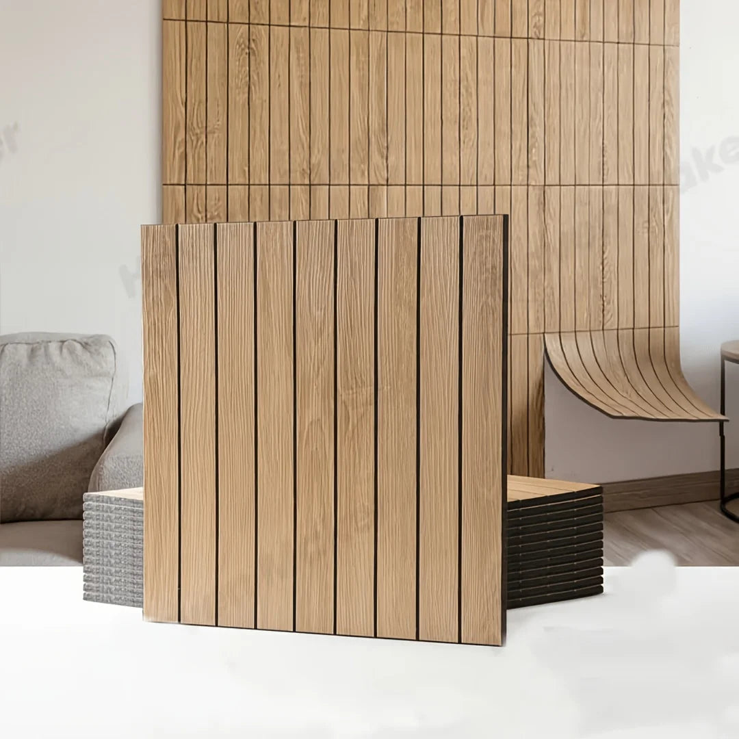 Peel and Stick Wood Slat Wall Panels — Decorative Self-Adhesive Accent, 10pcs