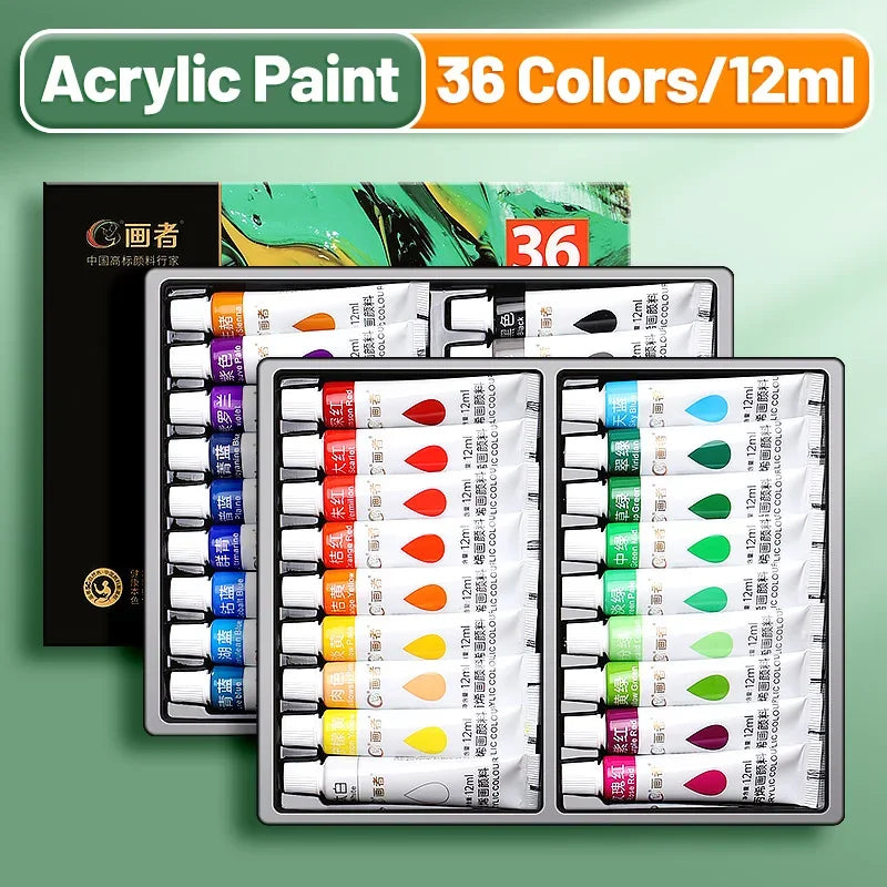 Vibrant Acrylic Paint Set — Multi-Surface DIY Art Kit for Canvas and Wood