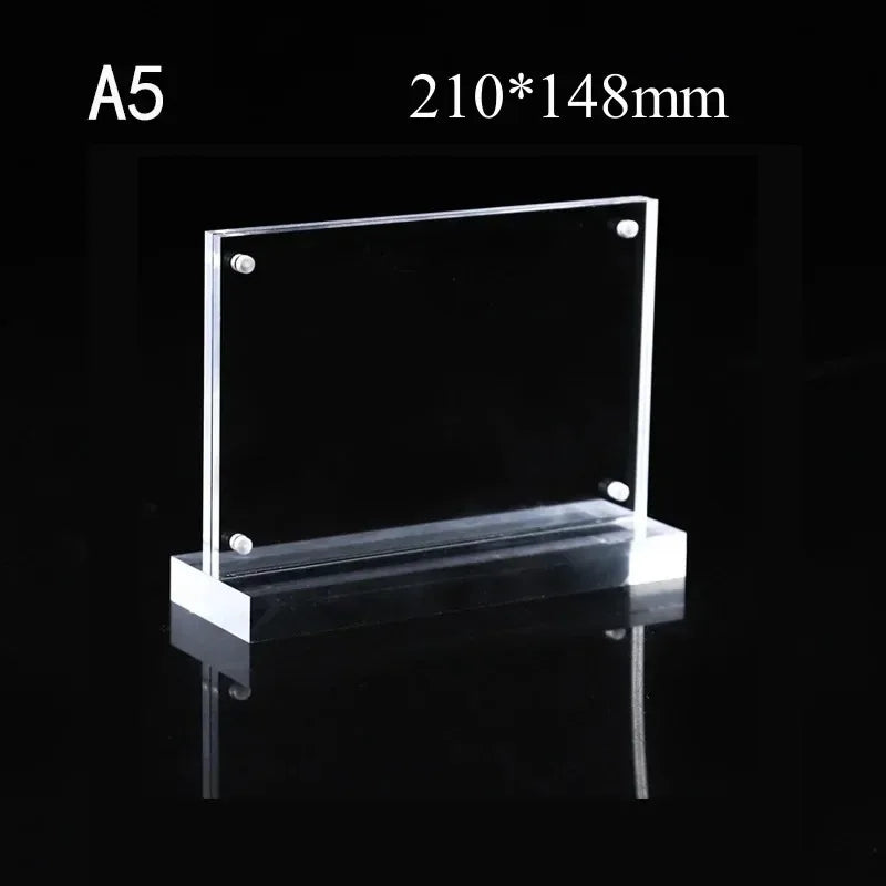 Acrylic Sign Holder — Double-Sided Desktop Display Stand for Posters