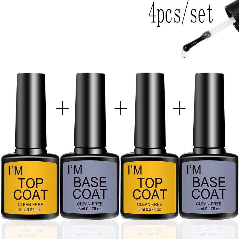 LNWPYH Nail Art Kit — Quick-Drying Base and Top Coat Set
