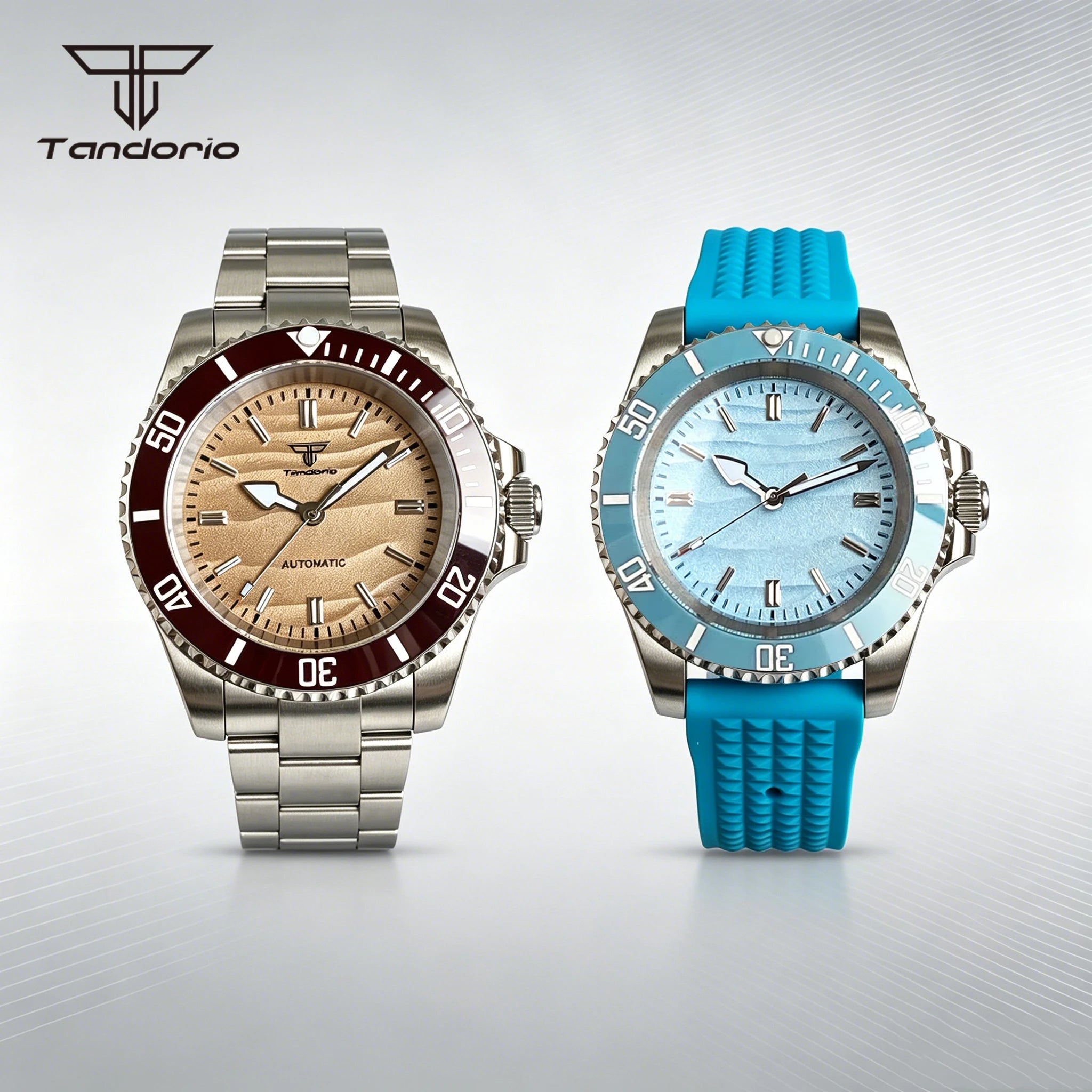 Tandorio Men's Automatic Watch — 40mm Stainless Steel with Sand Dune Dial