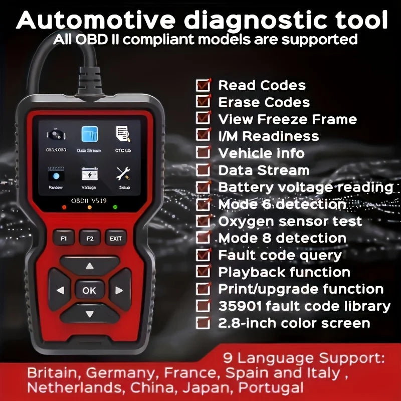OnRetul V519 Professional OBD2 Scanner — Automotive Diagnostic Tool