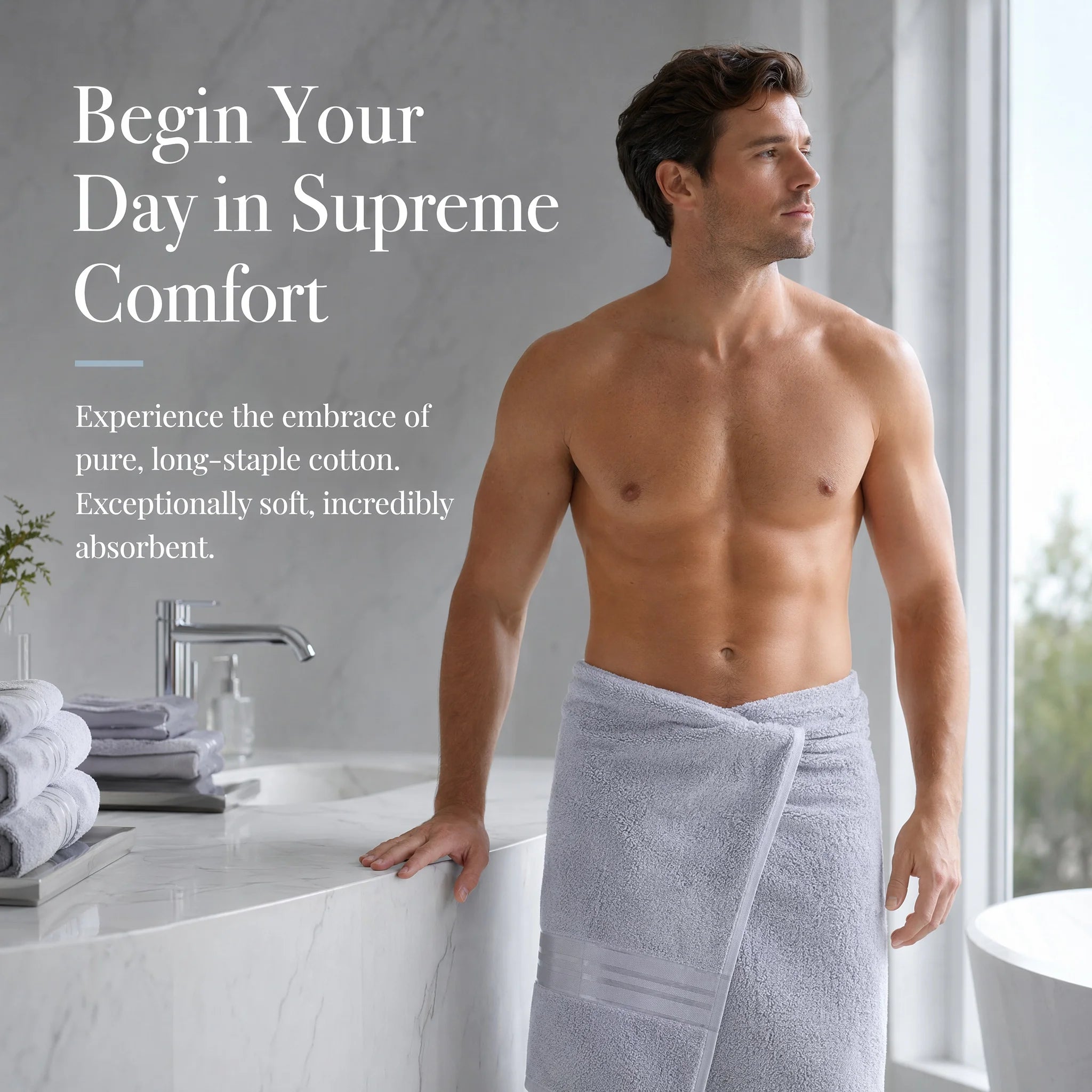 Luxury 6-Piece Cotton Towel Set — Super Absorbent Bathroom Collection