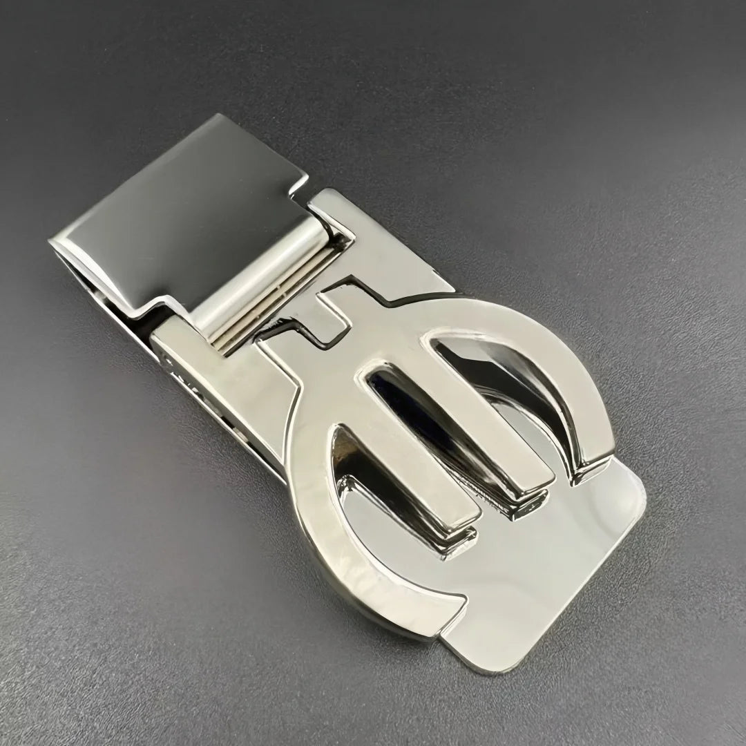QOONG Custom Engraved Money Clip — Stainless Steel Cash Holder for Men