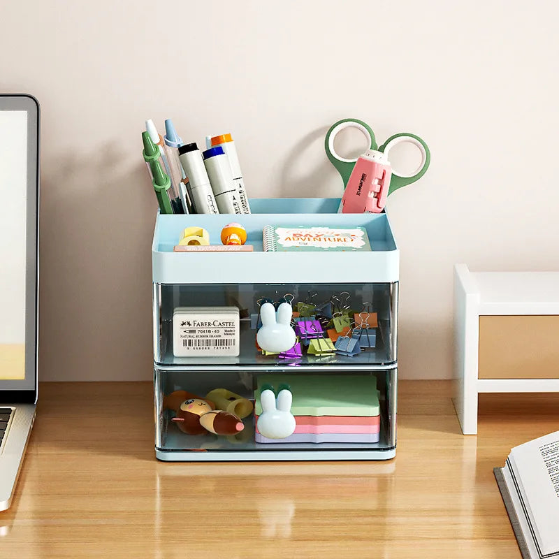 Compact Desktop Organizer — Multi-Purpose Storage Box with Drawer