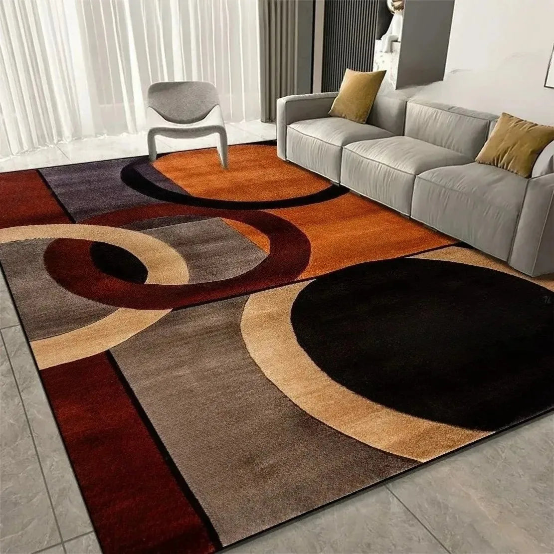 Modern Abstract Geometric Area Rug — Non-Slip Soft Flannel Carpet