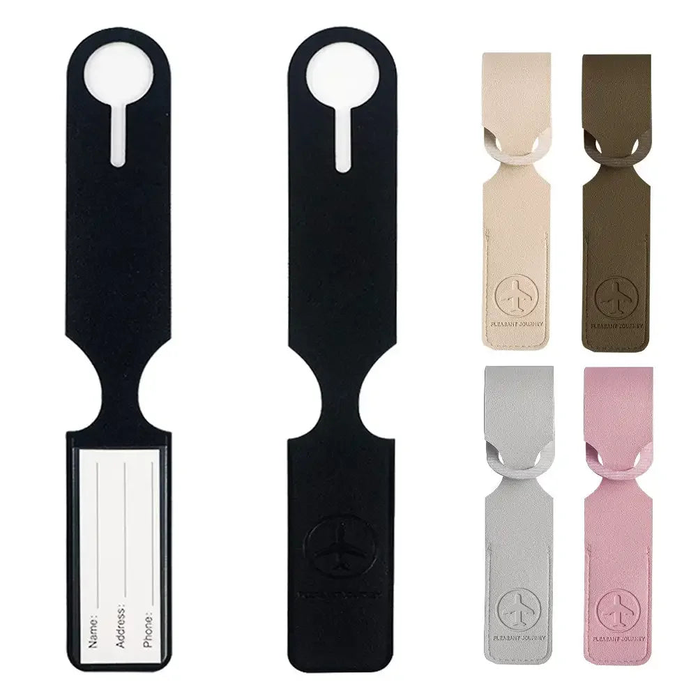 PU Leather Luggage Tag — Stylish Suitcase Identifier with ID Holder