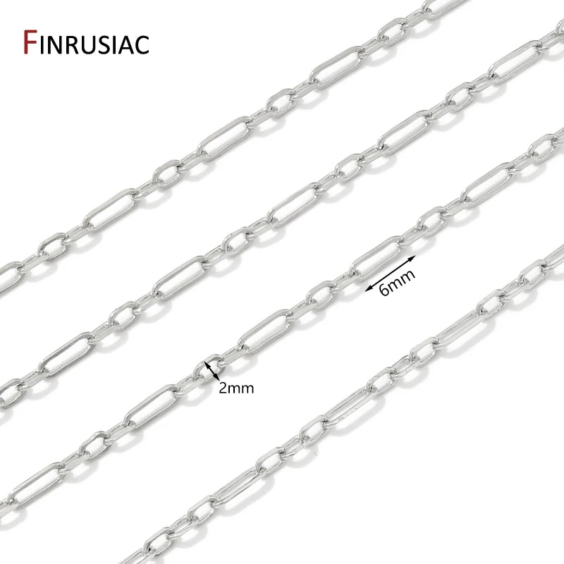 FINRUSIAC 14K Gold Plated Brass Cable Chain — DIY Jewelry Making Supplies