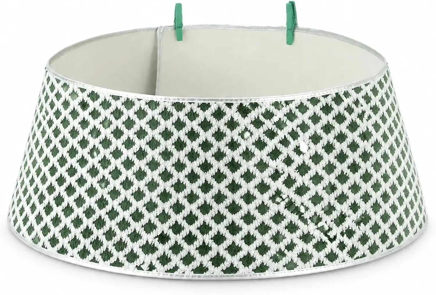 Diamond-Quilted Christmas Tree Collar — Elegant Stand Cover for Holiday Decor