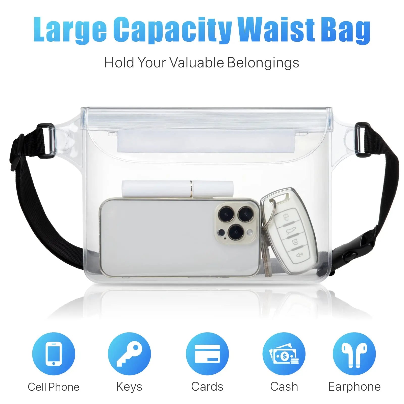 Waterproof Phone Pouch — Adjustable Waist Bag for Water Sports