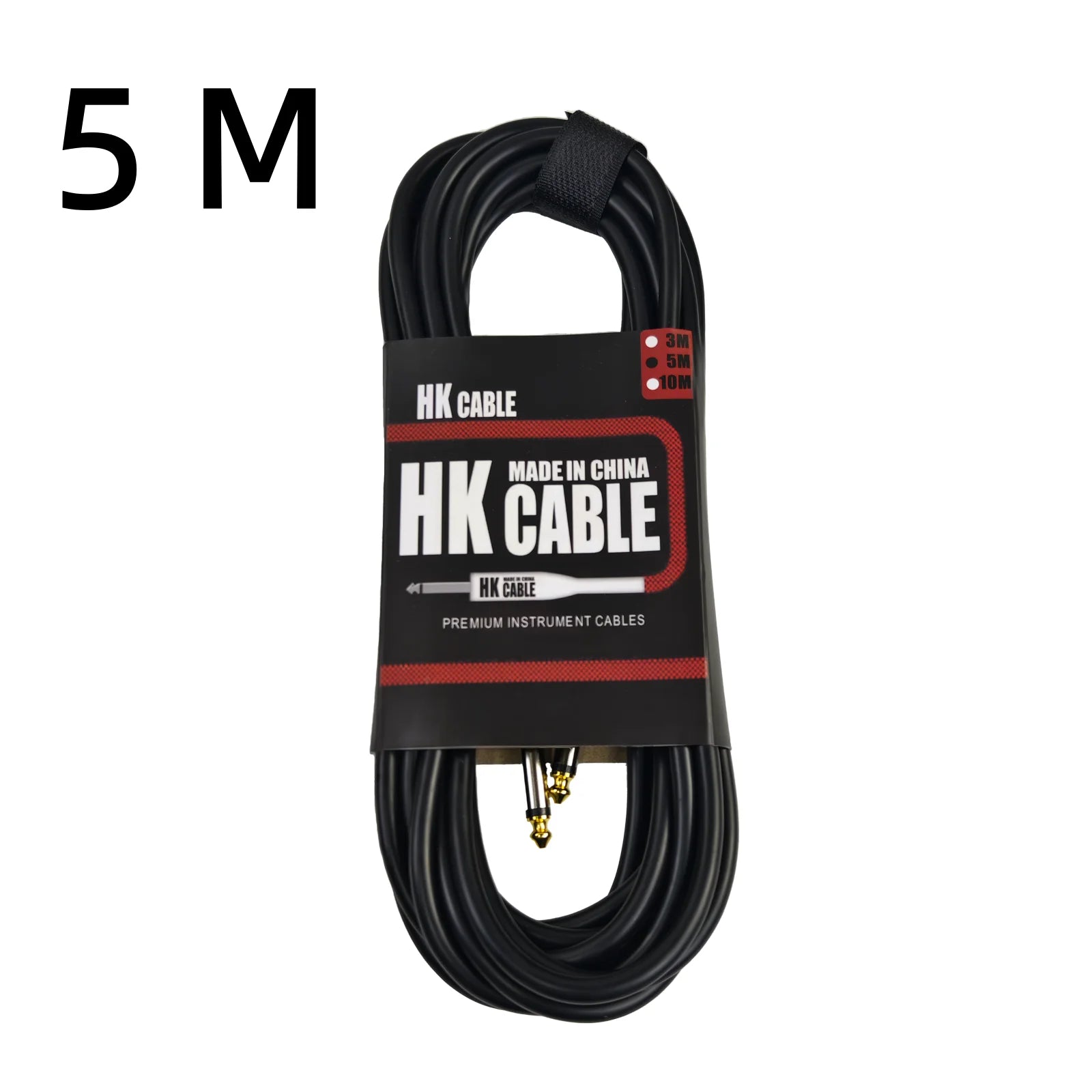 Miwayer Black Leather Guitar Cable — Shielded Audio Cord for Bass and Instruments