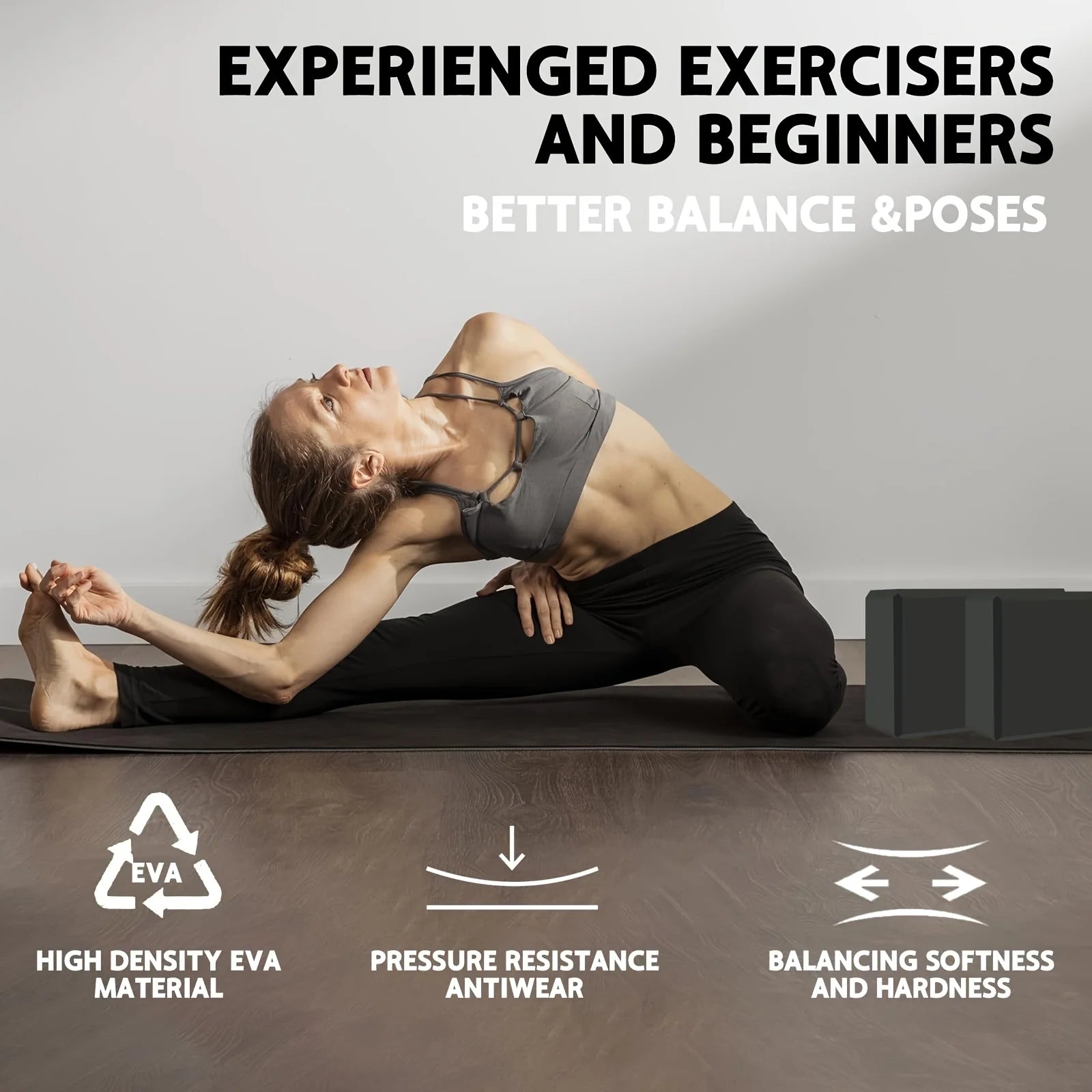 High-Density Foam Yoga Blocks — Supportive Set of 2 for Stretching