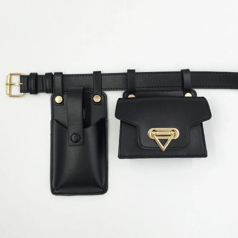 LXHYSJ Women's Leather Fanny Pack — Stylish Multi-Pocket Waist Bag