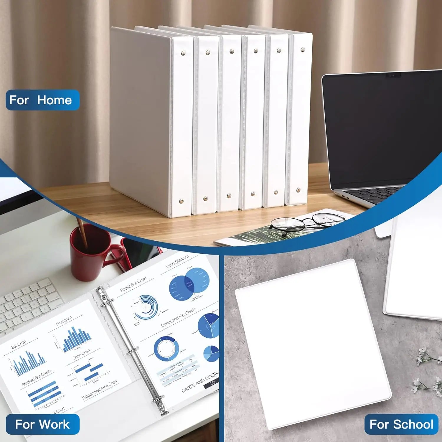 1-Inch 3-Ring Binder — Versatile Organizer with Interior Pockets