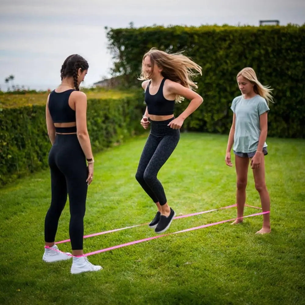 Elastic Group Jump Rope — Colorful Coordination Training Tool