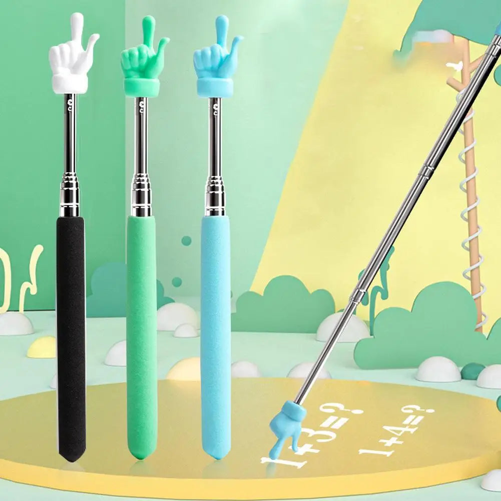 Retractable Telescopic Teacher Pointer — Non-Slip Steel Classroom Stick