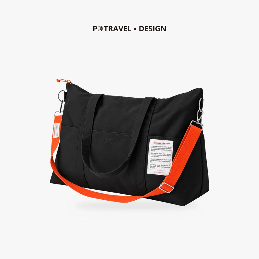 POTRAVEL.DESIGN Large Capacity Travel Duffel Bag — Multi-Pocket Weekender with Luggage Sleeve